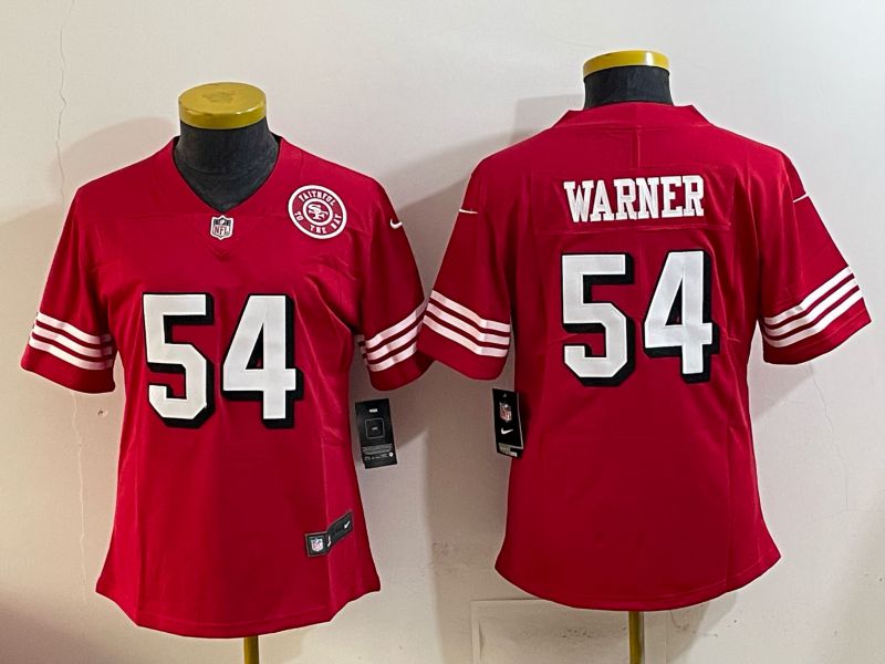 Youth 2025 San Francisco 49ers #54 Warner Red Nike Limited NFL Jersey style 006->youth nfl jersey->Youth Jersey